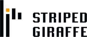Striped Giraffe logo (horizontal) looking right