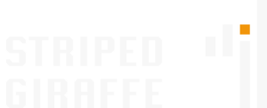 Striped Giraffe logo white (horizontal left)