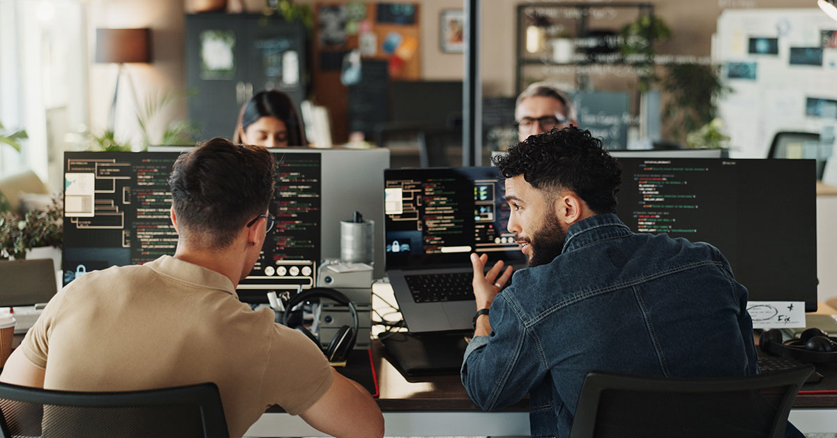 Software developers at work